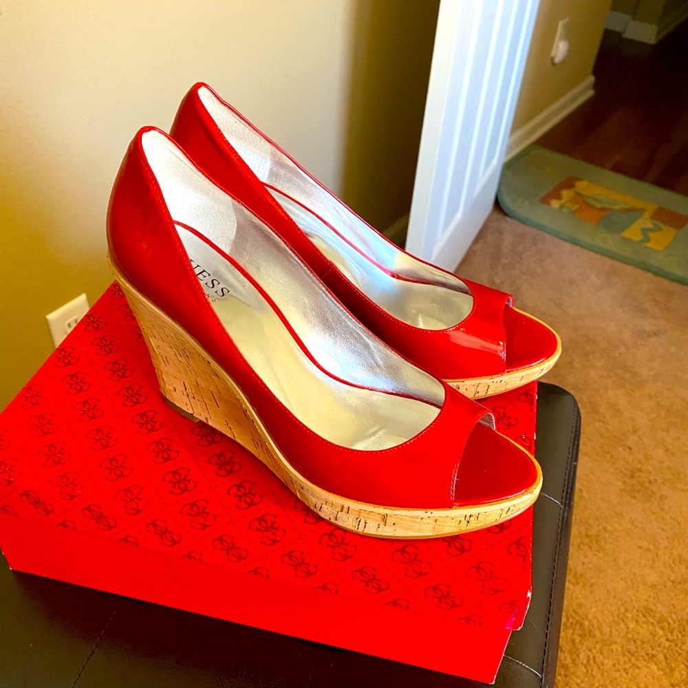 Guess Red wedge